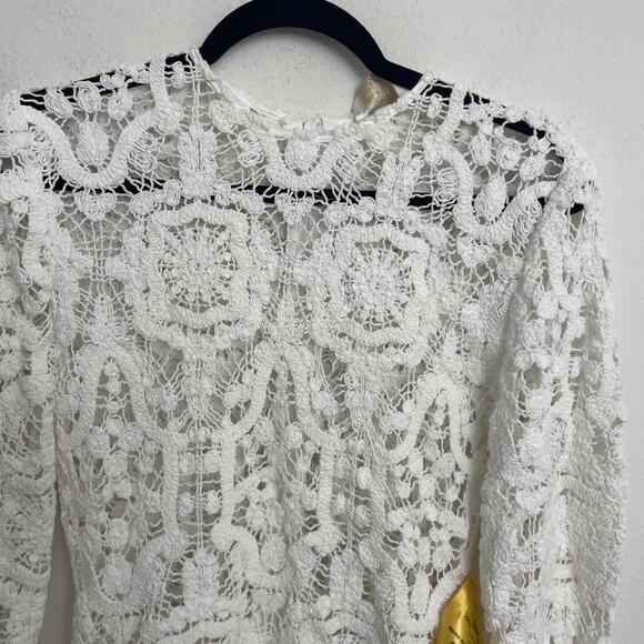 BRONX AND BANCO Marley Crochet Mini Dress WHITE SIZE S NWT $650MSRP - Picture 6 of 10